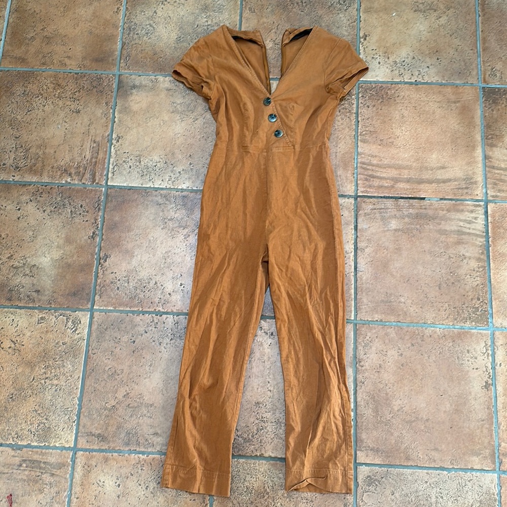 Urban outfitters. Small. Terracotta brown short sleeved jumpsuit. True to size